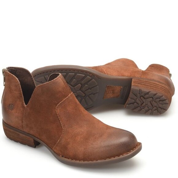 NWOB Born Kerri Ankle Boot Bootie Size 6 Brown Suede Leather Western Cowboy - Picture 1 of 11